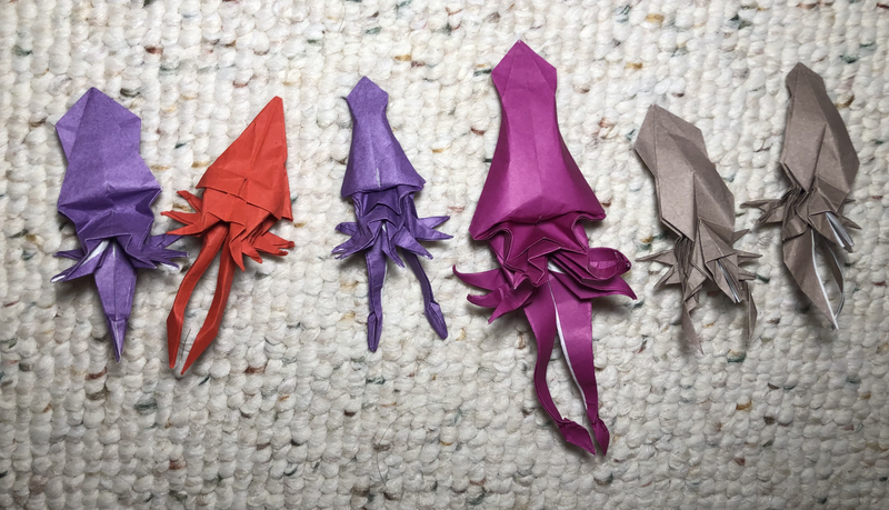 The original, unfinished idea for a squid. They look okay, but not great.